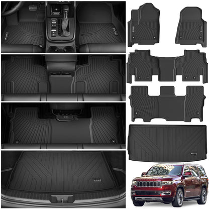 Floor Mats & Cargo Liner for 2022-2026 Jeep Wagoneer 8 Passenger (Non L/S)