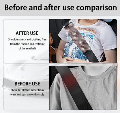 NBTEPEM 2 Pack Bling Car Seat Belt Covers, Diamond Seatbelt Shoulder Protection, Rhinestones Seat Belt Strap Cover Shoulder Pad, Universal Bling Car Interior Accessories Fit for Car/Truck/SUV(Pink)