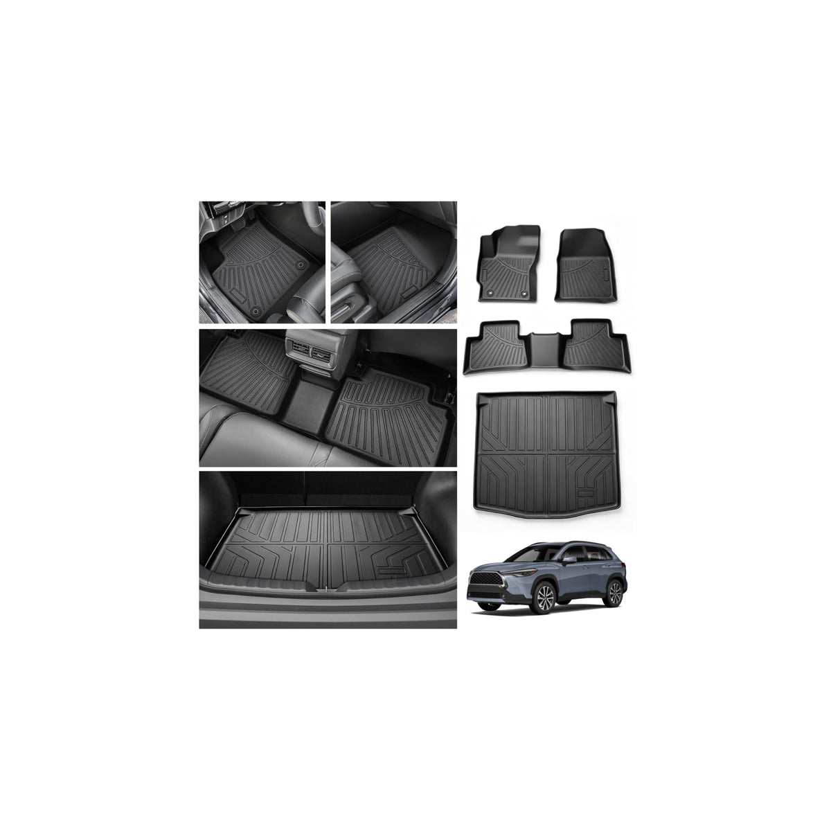 Cartist Floor Mats Fit for Honda HR-V HRV 2023 2024 2025 2026 (Include Hybrid) All Weather Floor Liners Front & 2nd Row Floor Mat for HRV Heavy Duty