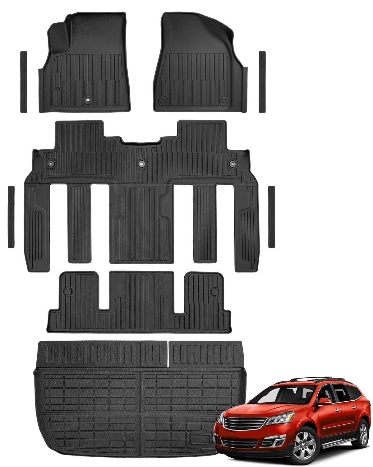 for Toyota Sienna 2013-2020 Floor Mats Cargo Liner Trunk Mat (8 Seater)