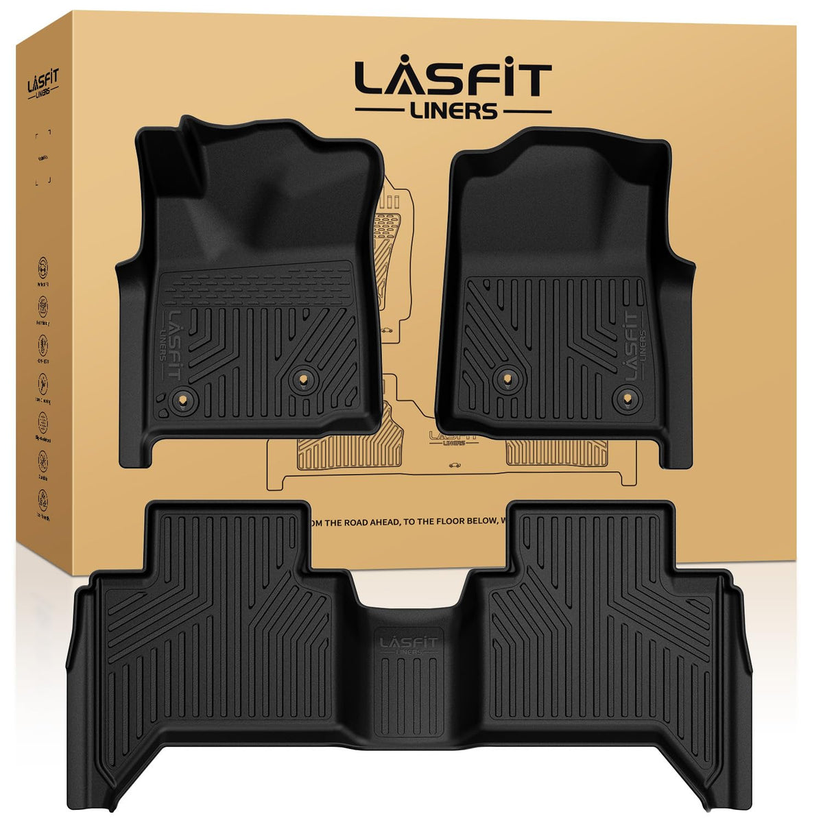 LASFIT Floor Mats for Toyota 4Runner 2013-2024 & for Lexus GX460 2014-2023