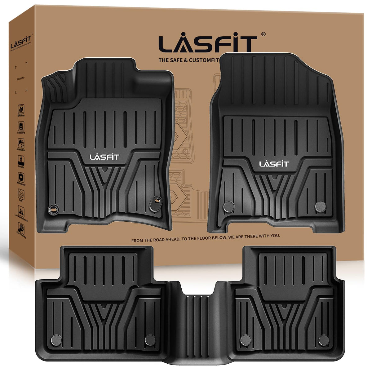 LASFIT All Weather Floor Mats for Honda Civic 2022-2026【Gasoline Sedan】