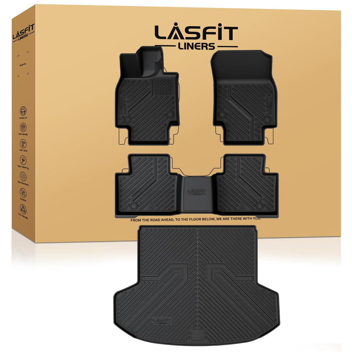 LASFIT Floor Mats for Toyota 4Runner 2013-2024 & for Lexus GX460 2014-2023