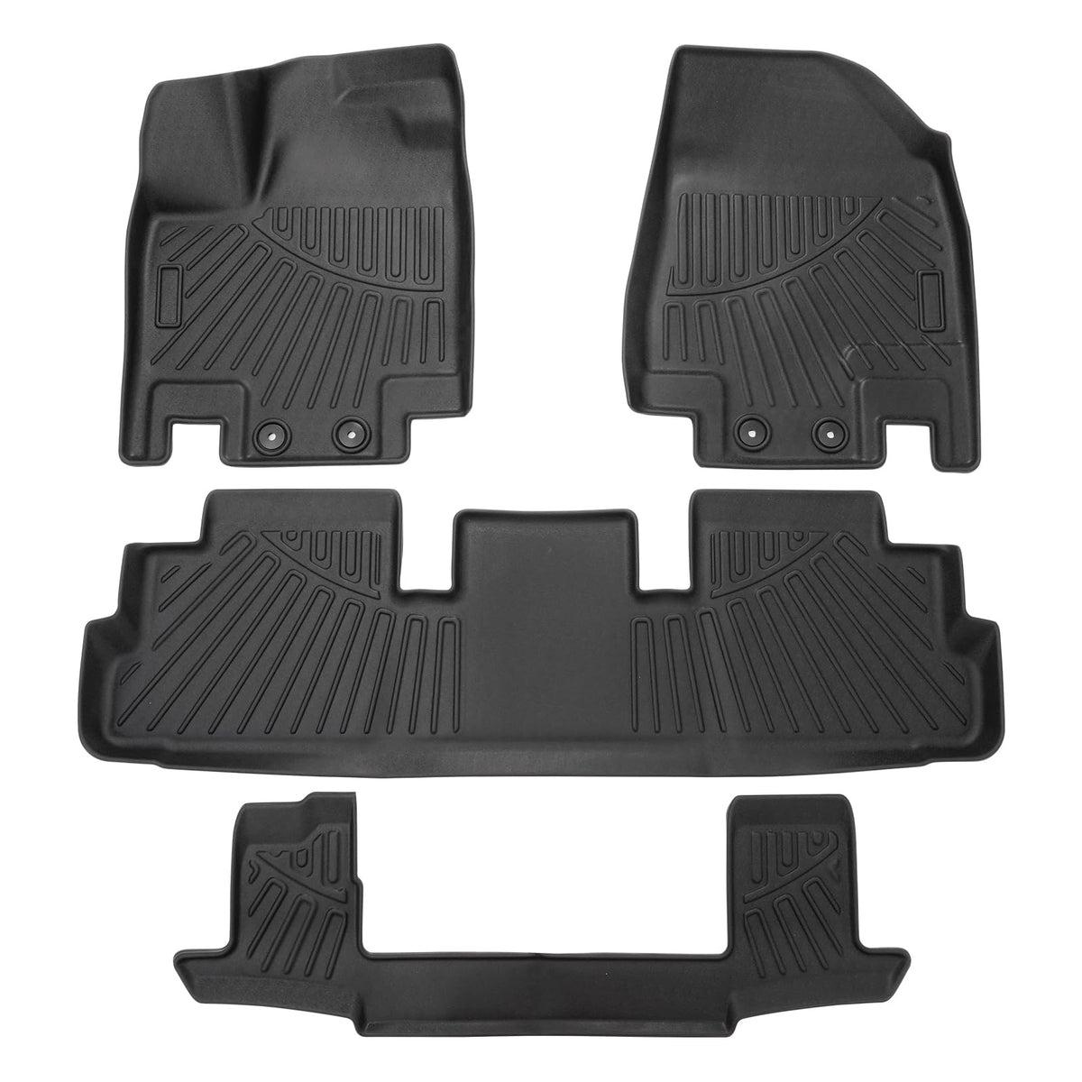 Powerty Floor Mats for 2019-2024 2025 Toyota RAV4 Accessories All Weather Floor Liner 3D TPO 1st & 2nd Row Floor Mat Heavy-Duty Floor Liners(FIT All Models)