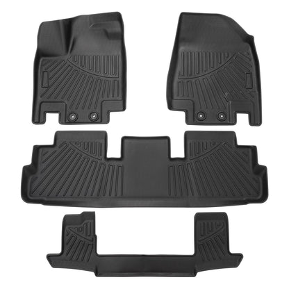 Powerty Floor Mats for 2019-2024 2025 Toyota RAV4 Accessories All Weather Floor Liner 3D TPO 1st & 2nd Row Floor Mat Heavy-Duty Floor Liners(FIT All Models)