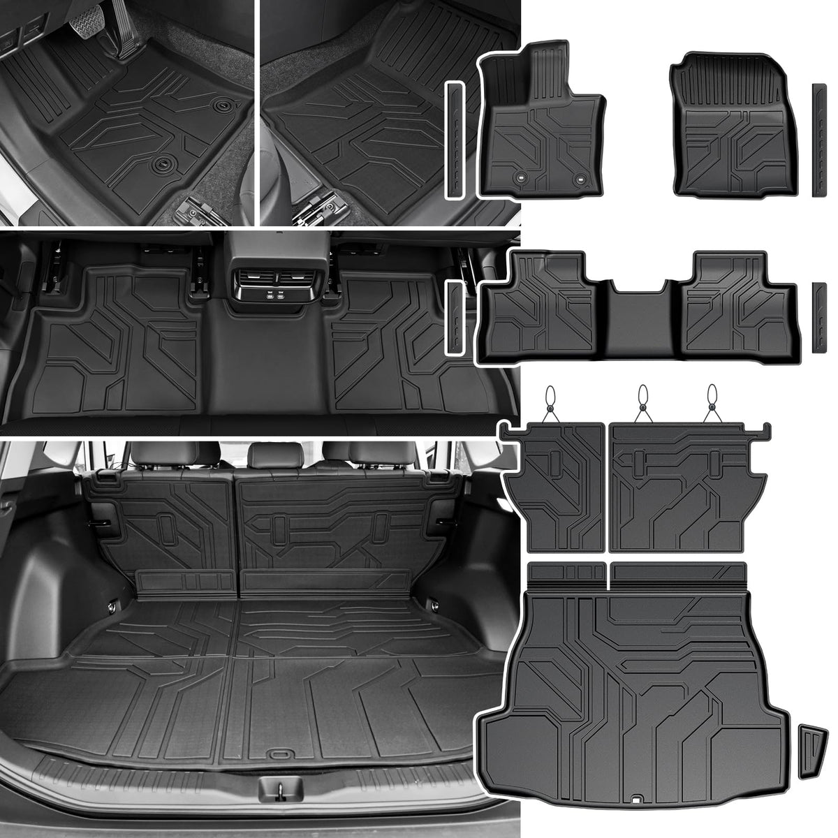 Floor Mats for Toyota RAV4 2019-2025 Hybrid & Gas, with Cargo Mat