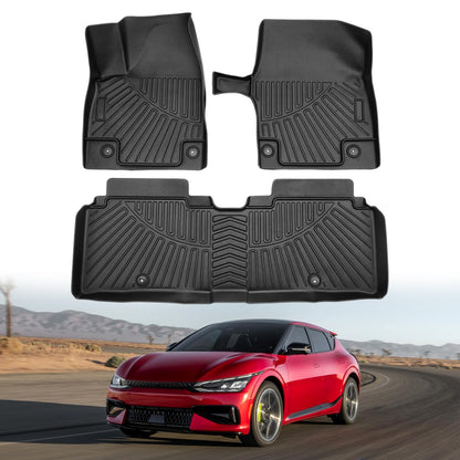 Powerty Floor Mats for 2019-2024 2025 Toyota RAV4 Accessories All Weather Floor Liner 3D TPO 1st & 2nd Row Floor Mat Heavy-Duty Floor Liners(FIT All Models)