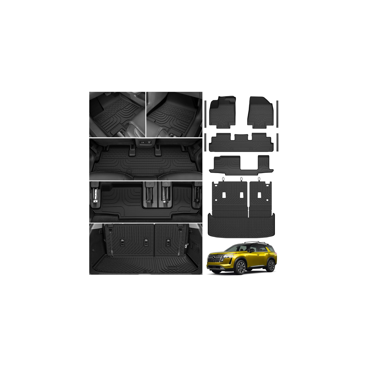 KUST Custom Fit Floor Mats for 2019-2025 2026 Nissan Altima Accessories All Weather Floor Mat Carpet Liners Front Rear 2 Row Seat Black Liner TPE