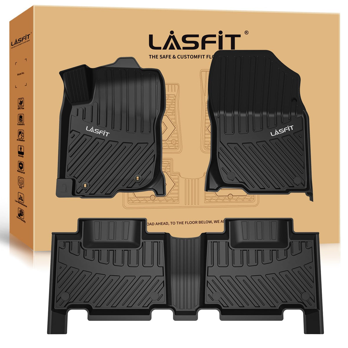 LASFIT Floor Mats for Toyota 4Runner 2013-2024 & for Lexus GX460 2014-2023