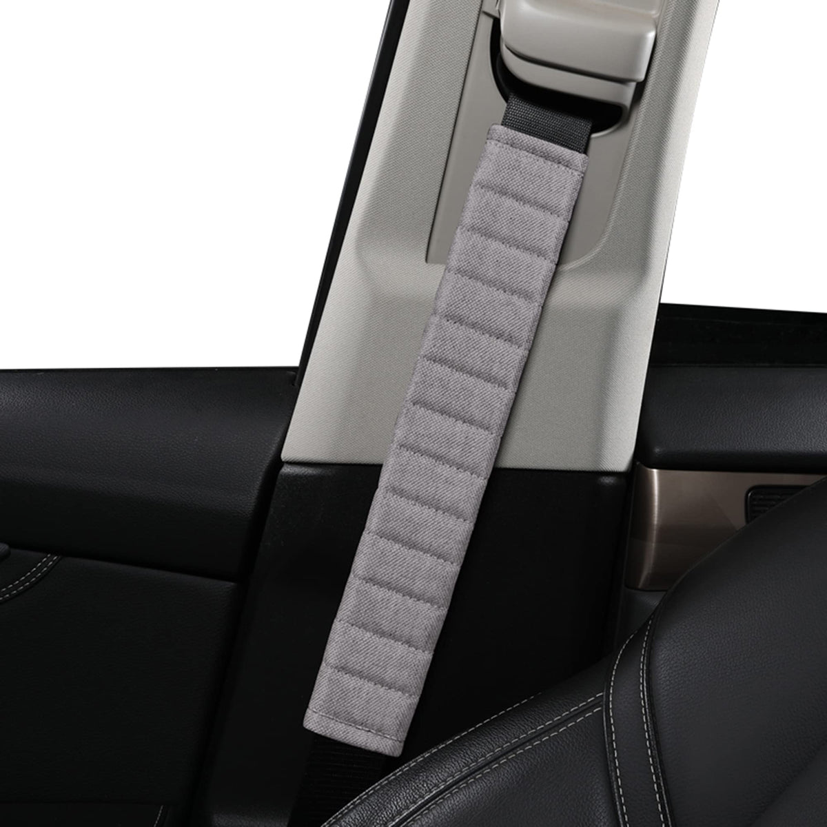 HighnessHwoo Car Seatbelt Covers Cushion Shoulder Pads Protector Sleeve for Adults, Auto Extra Long Seat Belt Strap Cover Decorations for Women, Kids, Honda, Trucks Accessories, 1pc, 15.5in, Black