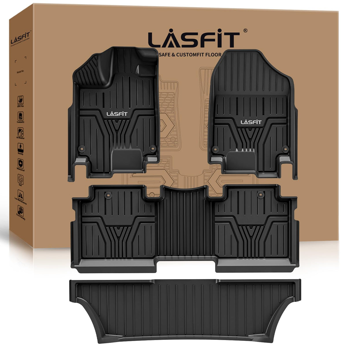 LASFIT Floor Mats for Honda Accord 2008-2012 (Fit Sedan, NOT for Coupe)
