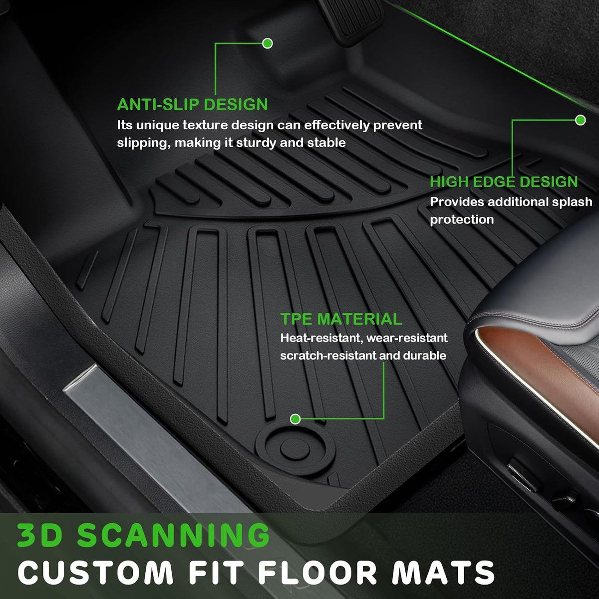 Floor Mats & Trunk Mat for Honda Civic Gas Sedan 2006-2011(Not for Coupe)