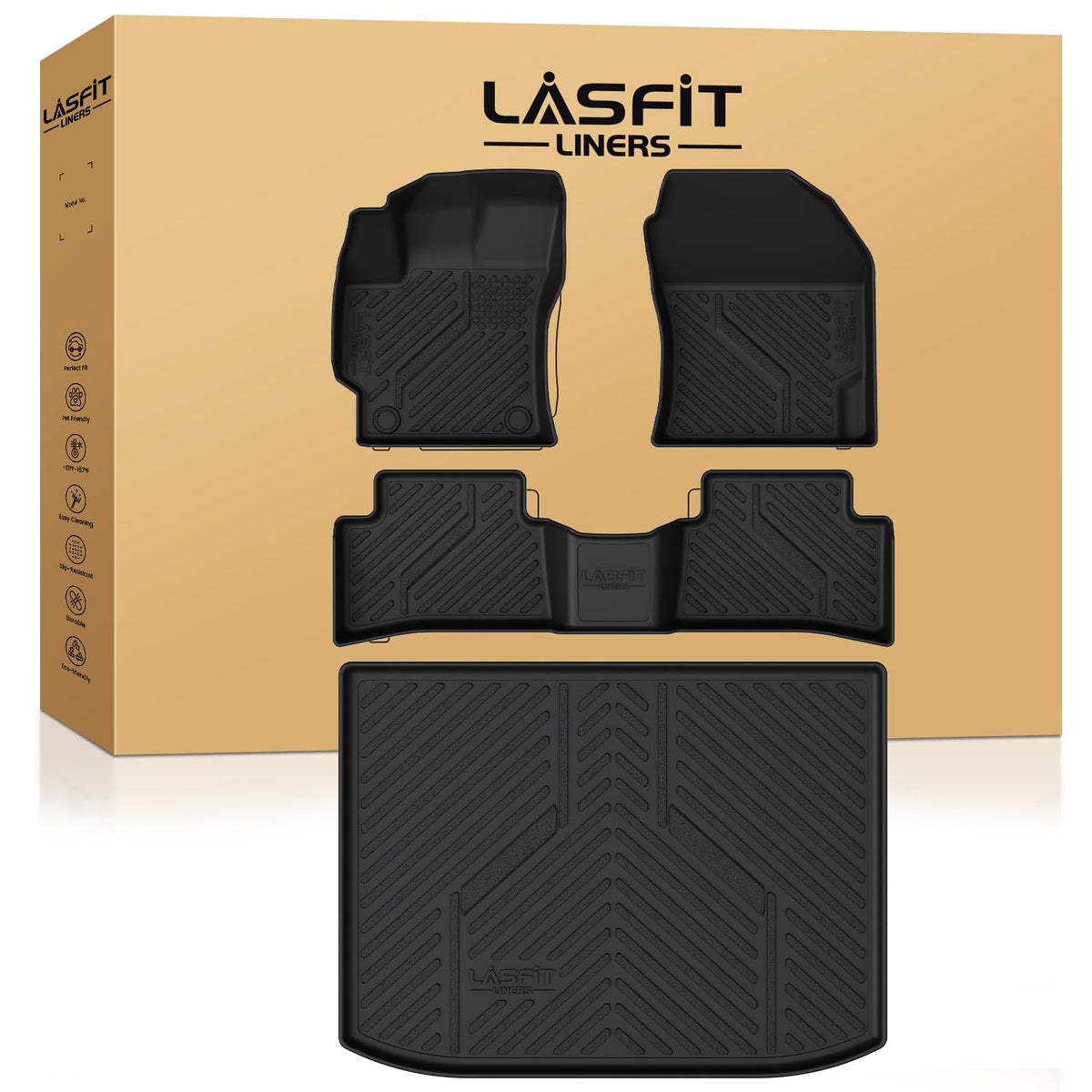 LASFIT Floor Mats for Toyota 4Runner 2013-2024 & for Lexus GX460 2014-2023