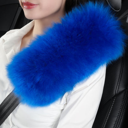 OGLAND 2 Pack Sheepskin Car Seat Belt Cover Pads | Wool Seatbelt Cushions