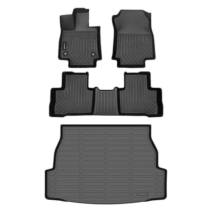 Floor Mats Custom for Toyota Corolla 2009-2013 All Weather Protection TPE Heavy Duty Non-Slip Automotive Floor Liners Fits Front& 2nd Row Full Set Accessories, Black