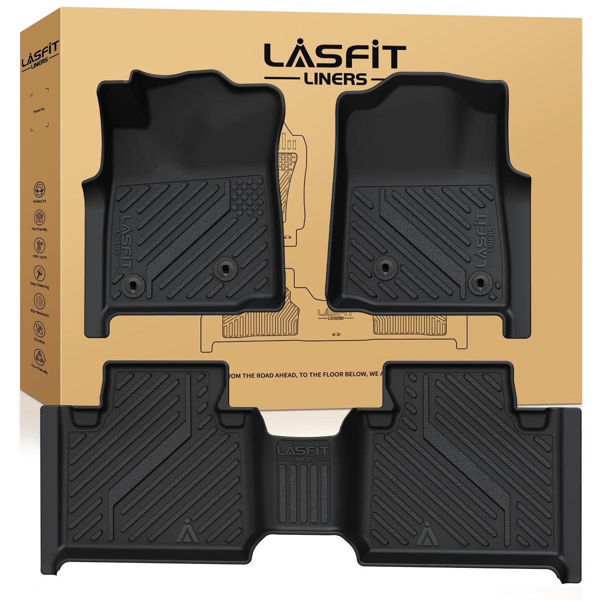 LASFIT Floor Mats for Toyota 4Runner 2013-2024 & for Lexus GX460 2014-2023