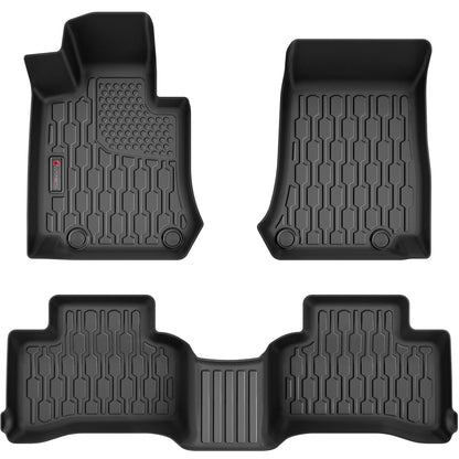 Floor Mats Compatible with Mazda CX-5 2017-2025, All Weather TPE Floor Liners, Custom Fit Car mats, 1st & 2nd Row, Black