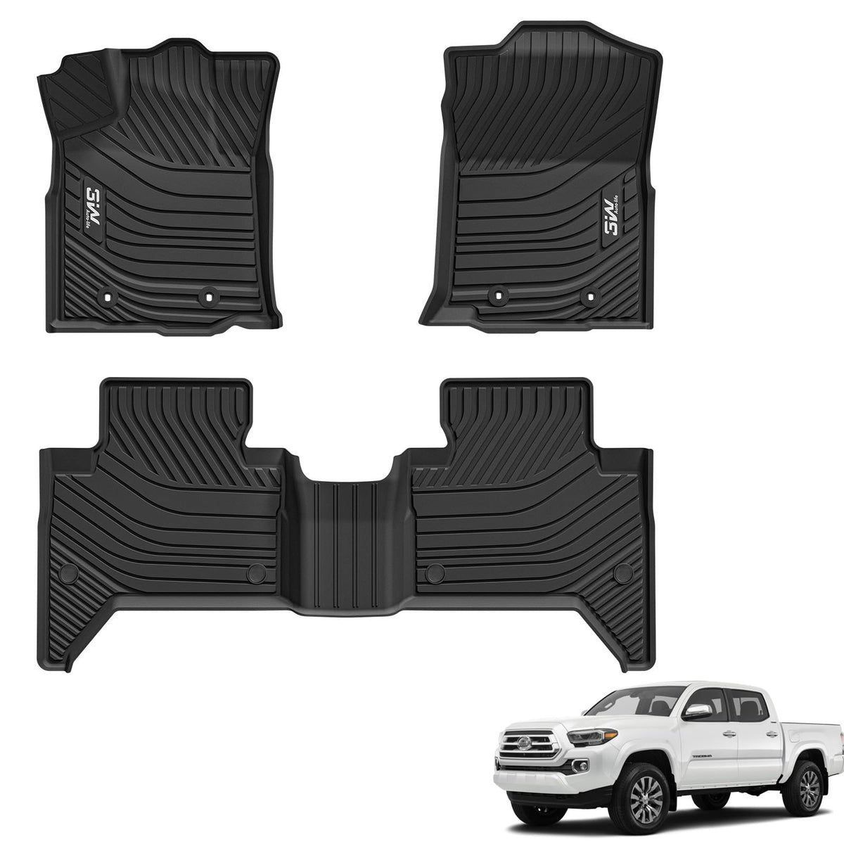 3W Floor Mats for Chevrolet Chevy Colorado/GMC Canyon Crew Cab 2023-2026
