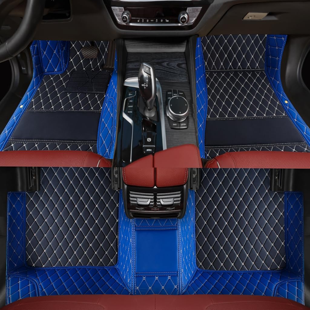 Custom Personalized Floor Mats for Cars，Luxury Full Coverage All Weather Car Floor Mats，Anti-Slip Leather Car Mat Set ，Custom Floor Mats for 99% of Cars, Trucks & SUVs (Pure Black)