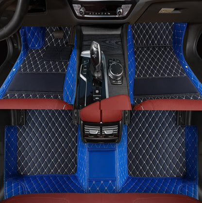 Custom Personalized Floor Mats for Cars，Luxury Full Coverage All Weather Car Floor Mats，Anti-Slip Leather Car Mat Set ，Custom Floor Mats for 99% of Cars, Trucks & SUVs (Pure Black)