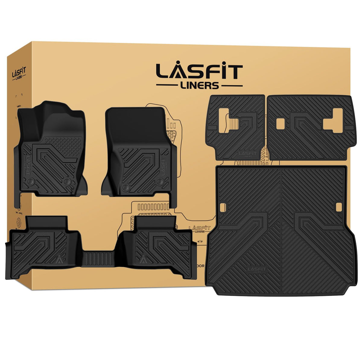LASFIT Floor Mats for Toyota 4Runner 2013-2024 & for Lexus GX460 2014-2023