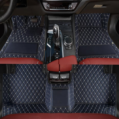 Custom Personalized Floor Mats for Cars，Luxury Full Coverage All Weather Car Floor Mats，Anti-Slip Leather Car Mat Set ，Custom Floor Mats for 99% of Cars, Trucks & SUVs (Pure Black)