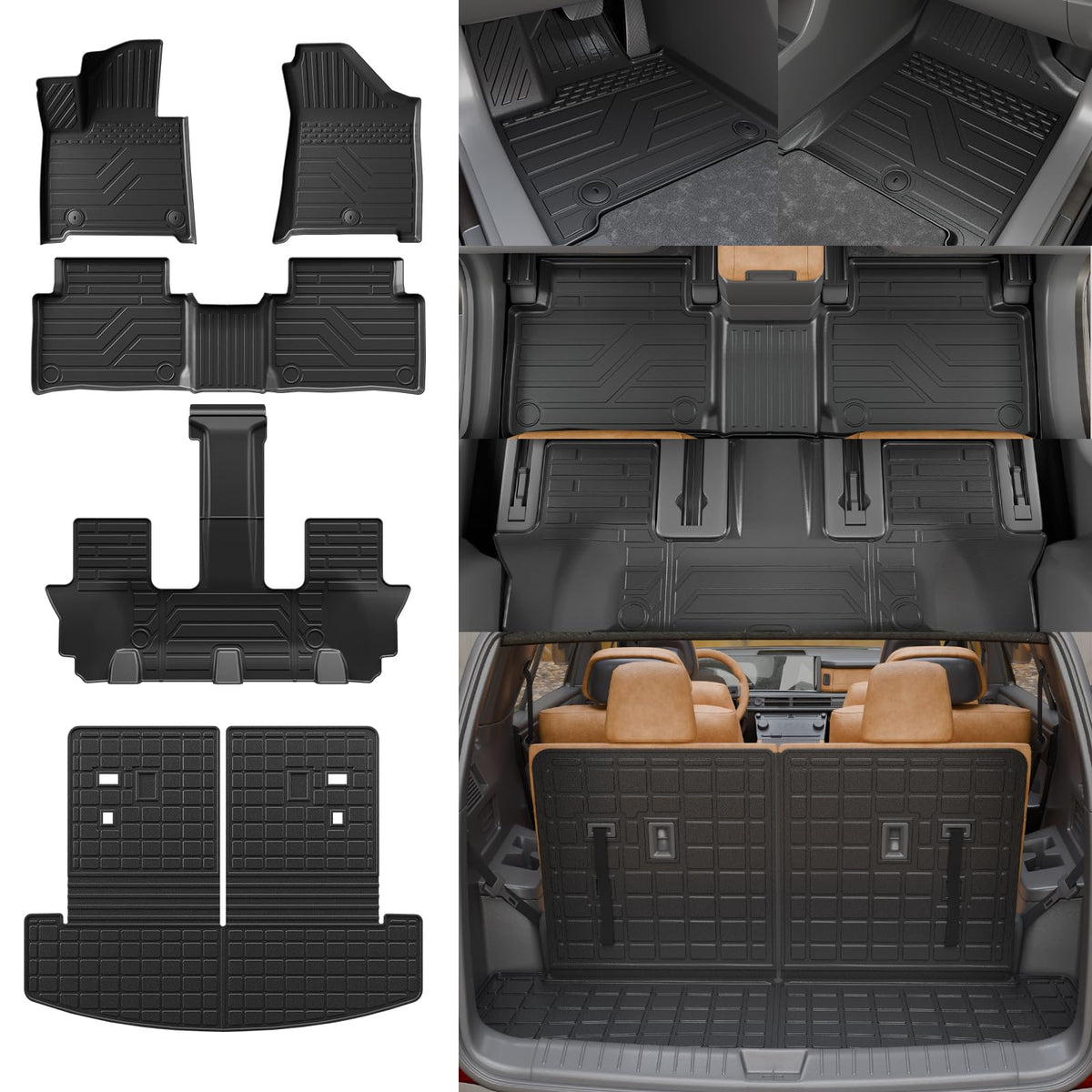 Rongtaod Floor Mats Set for 2021-2026 Kia Sorento 6&7 Seats Accessories