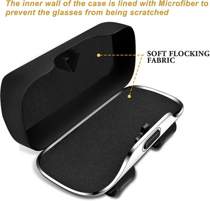 Sunglass Holder for Car Visor Clip, Car Sunglass Holder Case Black