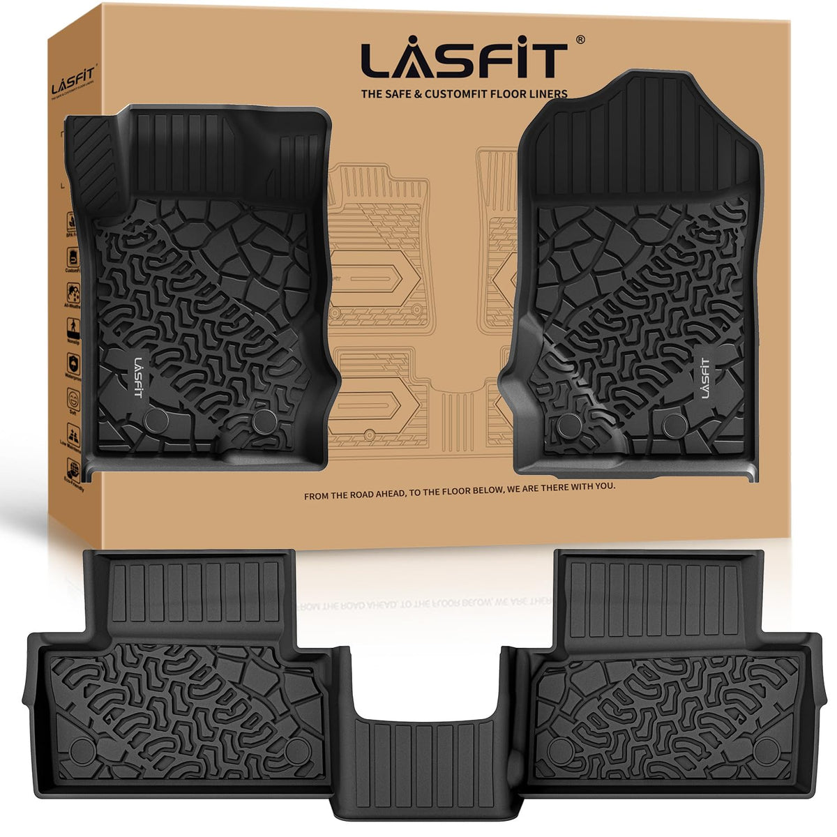 LASFIT Floor Mats for Ford Fusion 2017-2020 SE/S/SEL/Titanium/Hybrid