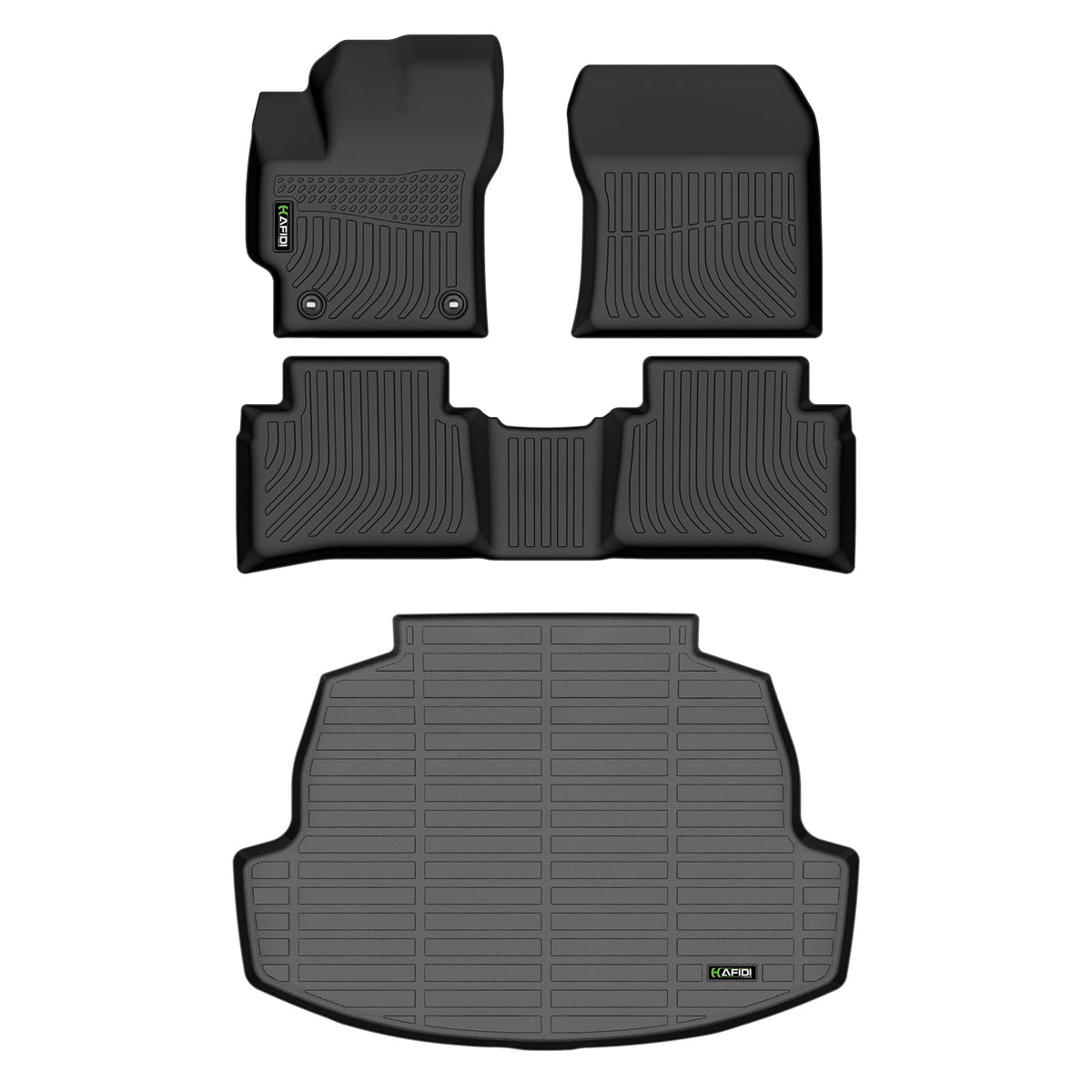 Floor Mats Custom for Toyota Corolla 2009-2013 All Weather Protection TPE Heavy Duty Non-Slip Automotive Floor Liners Fits Front& 2nd Row Full Set Accessories, Black