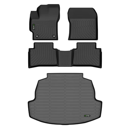 Floor Mats Custom for Toyota Corolla 2009-2013 All Weather Protection TPE Heavy Duty Non-Slip Automotive Floor Liners Fits Front& 2nd Row Full Set Accessories, Black
