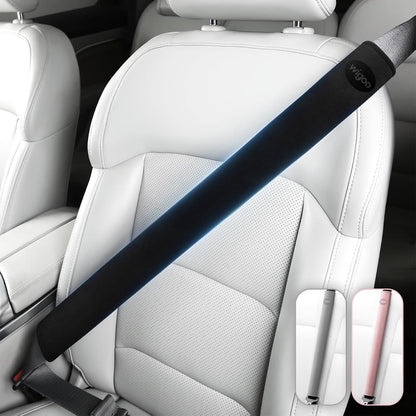 Wigoo Car Seat Belt Covers, Skin-Friendly Suede 2 Pack, 18.9 Inch, Black