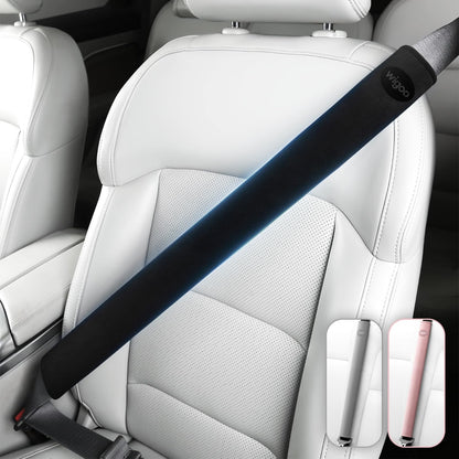 Wigoo Car Seat Belt Covers, Skin-Friendly Suede 2 Pack, 18.9 Inch, Black