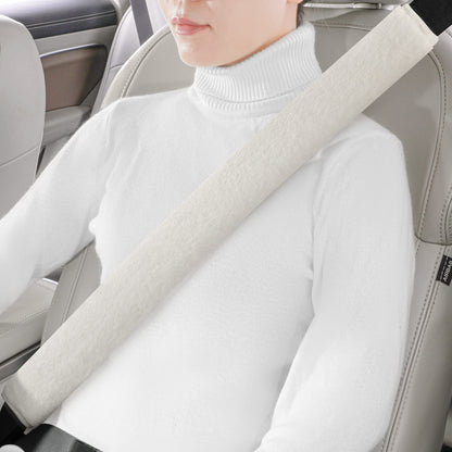 LACDL Extra Long Seatbelt Covers Super Soft Furry for Adults Kids Women & Men, Thick Plush Full Car Seat Belt Cushion, Fluffy Shoulder Pad Protector, Auto Interior Accessories, 1pc, Off White, 15.5in