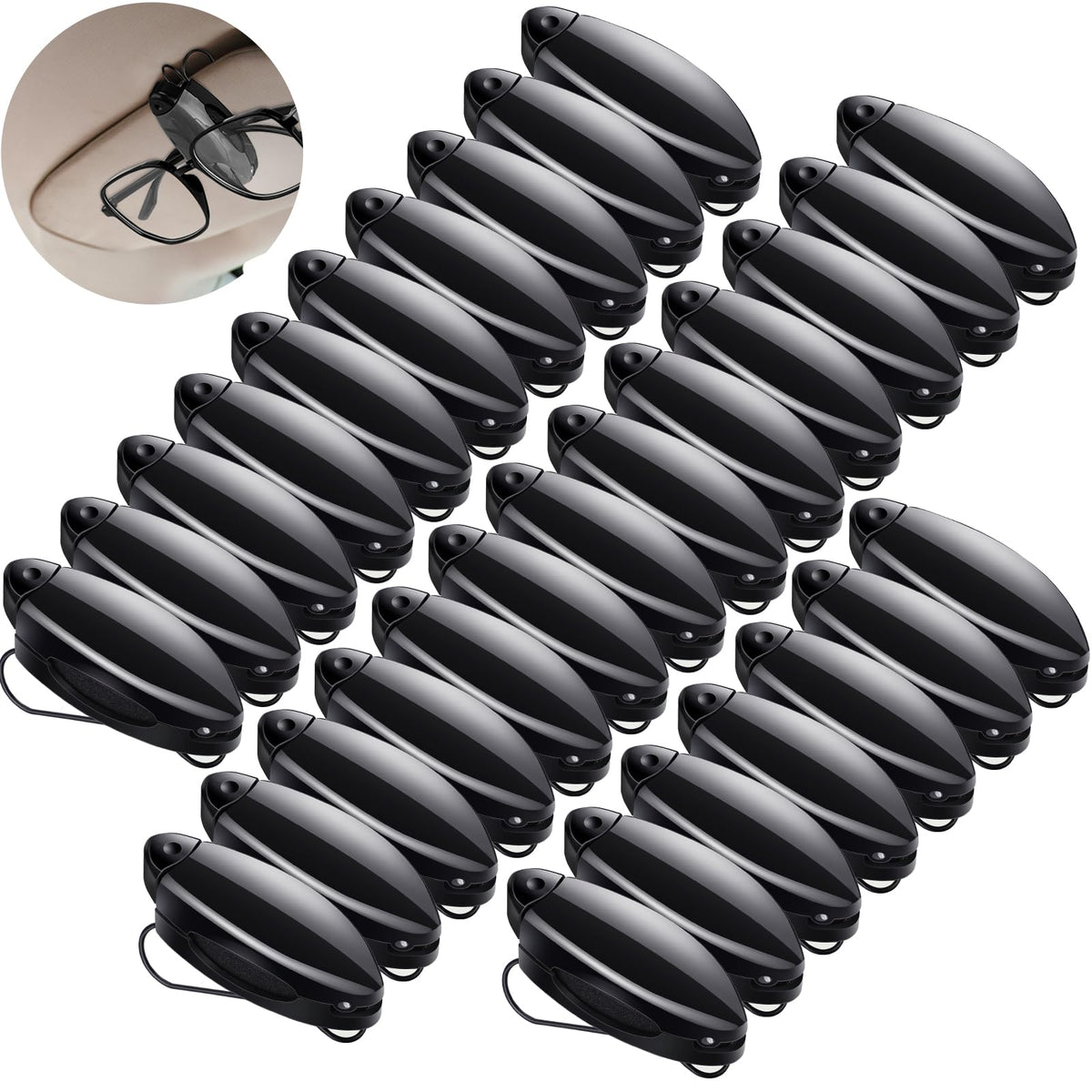 Frienda 10 Pcs Sunglass Visor Clip for Car, Colorful