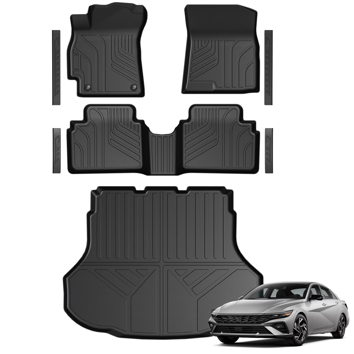 Floor Mats for 2024-2027 Hyundai Santa Fe 6/7-Seat Accessories