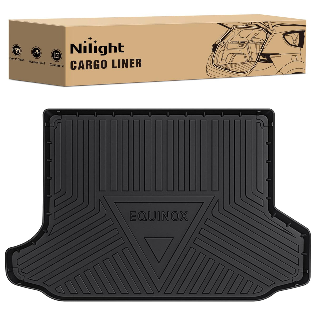 Nilight TPE Floor Mats for Chevy Silverado GMC Sierra Extended Cab