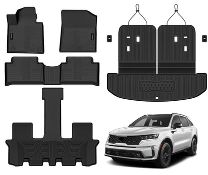 AUXKO Floor Mats Cargo Mat Backrest Mat for 2027 Kia Telluride Hybrid