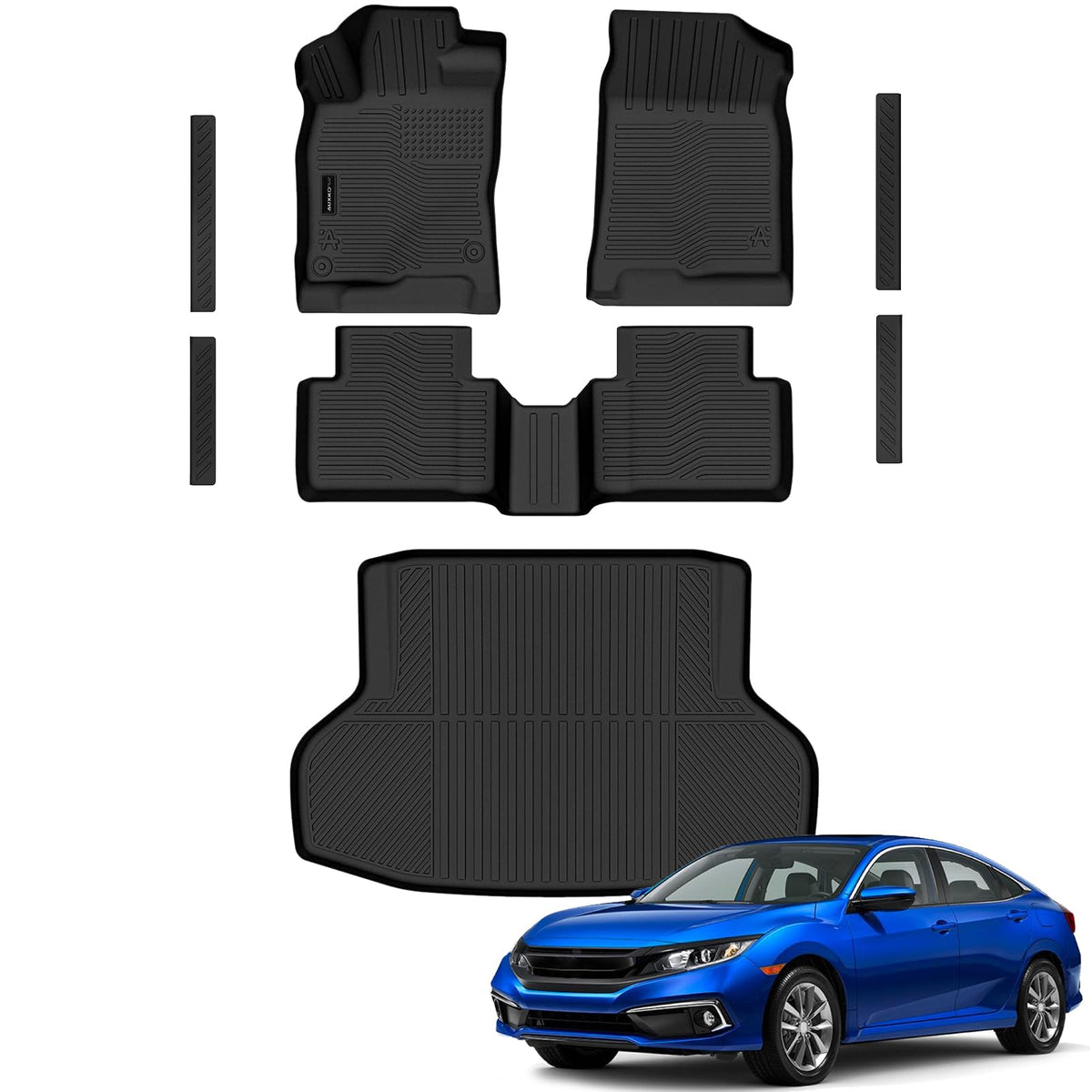 AUXKO All Weather Floor Mats for Honda Accord Sedan 2013-2017
