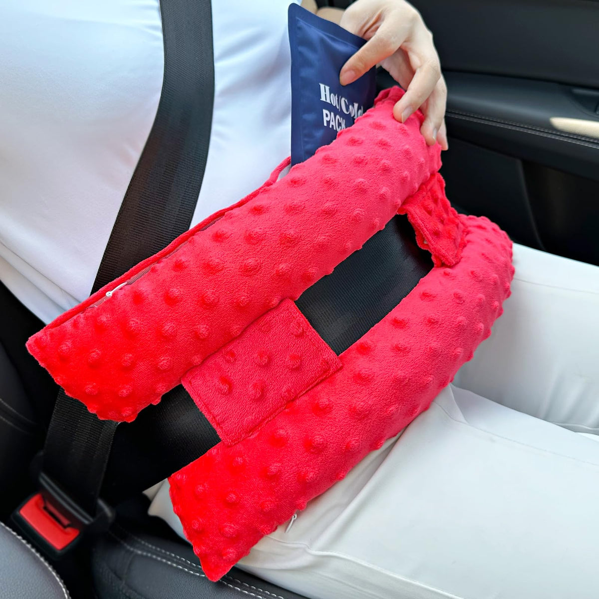 Hysterectomy Pillow Abdominal Surgery Seatbelt Pillows with Pocket Myomectomy Comfort Cushion for Belly Incision Tummy Tuck C-Section Recovery Gifts Women Patients (Minky Black)