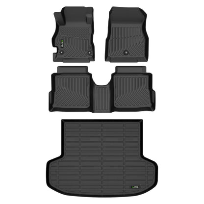 Floor Mats Custom for Toyota Corolla 2009-2013 All Weather Protection TPE Heavy Duty Non-Slip Automotive Floor Liners Fits Front& 2nd Row Full Set Accessories, Black