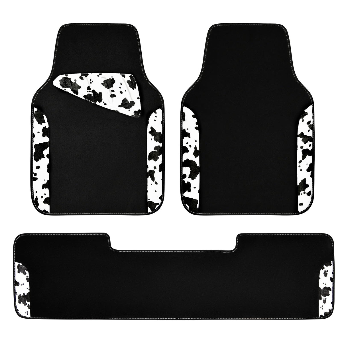 CAR PASS Waterproof Universal Car Floor Mats, Leopard Print Car Mats Fit for SUV,Vans,sedans, Trucks,Set of 4pcs Car Carpet with Driver Heel Pad and Nibs Backing, Leopard Car Accessories Gray Leopard