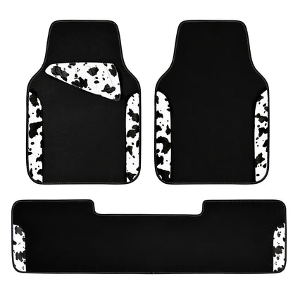 CAR PASS Waterproof Universal Car Floor Mats, Leopard Print Car Mats Fit for SUV,Vans,sedans, Trucks,Set of 4pcs Car Carpet with Driver Heel Pad and Nibs Backing, Leopard Car Accessories Gray Leopard
