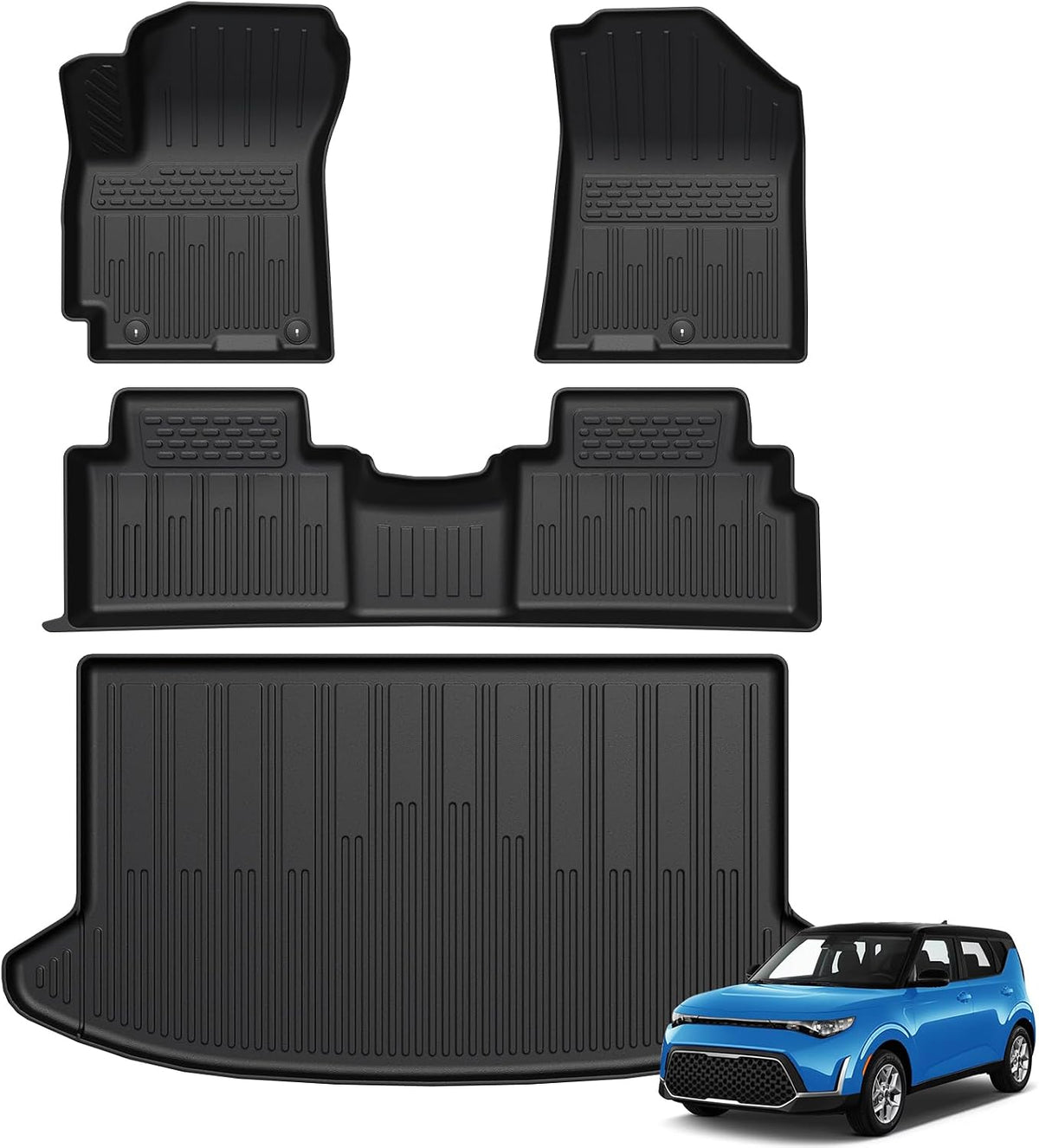 Floor Mats for 2020-2025 Kia Soul Accessories (w/o Subwoofer)
