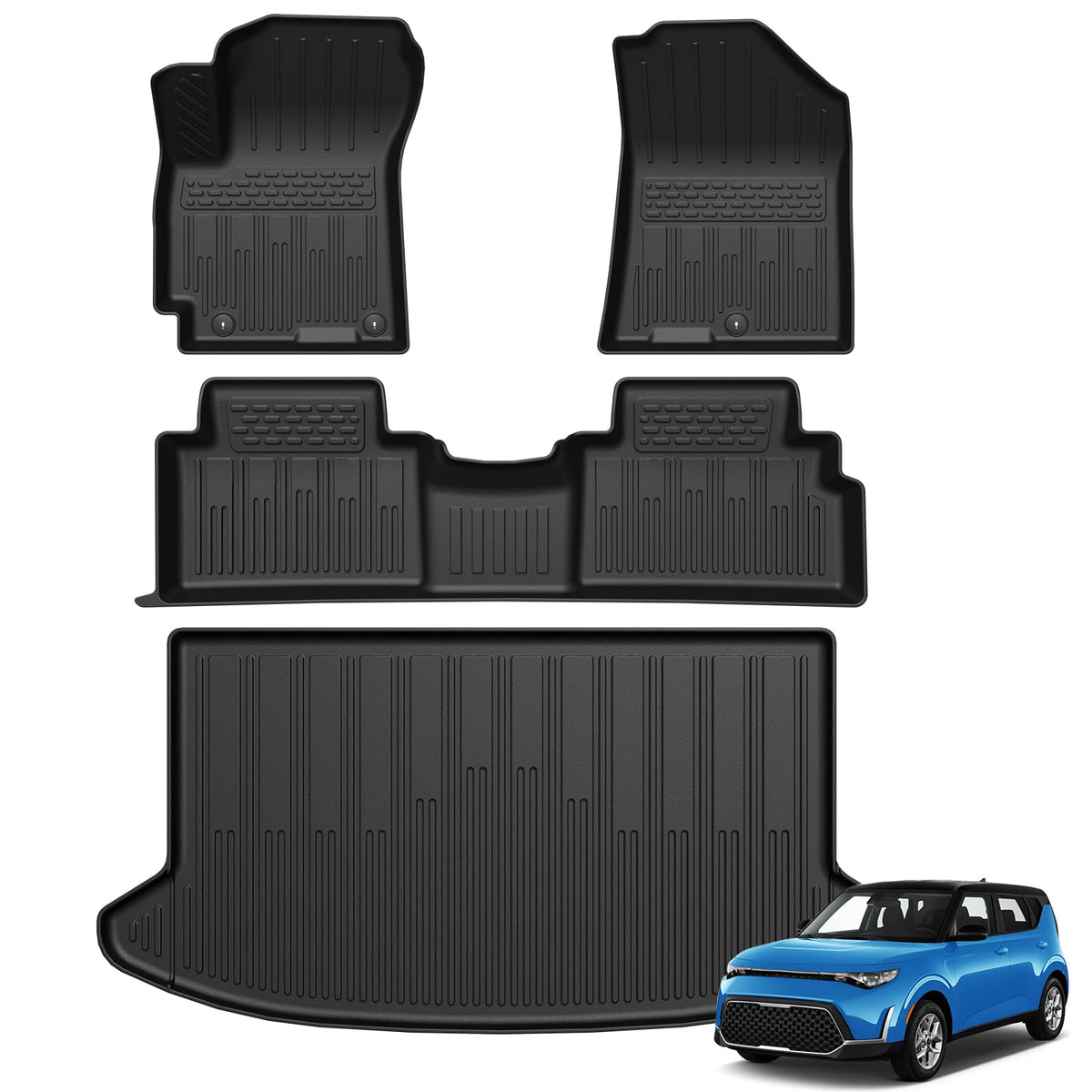 Floor Mats for 2020-2025 Kia Soul Accessories (w/o Subwoofer)