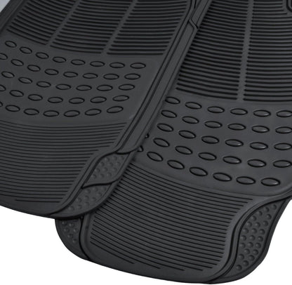 FlexTough Contour Liners - Deep Dish Heavy Duty Rubber Floor Mats for Car SUV Truck & Van - All Weather Protection - Odorless (Original)