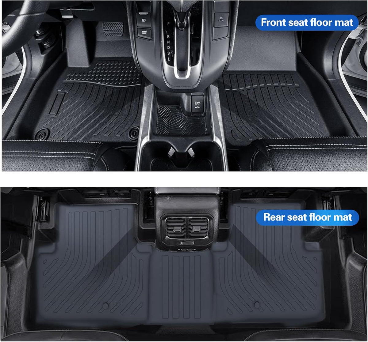 Car Floor Mats for 2012-2018 Ford Focus,All Weather TPE Rubber Full Set Includes 1st 2nd Row Front Maximum Coverage,Non Slip (for 2012-2018 Ford Focus)