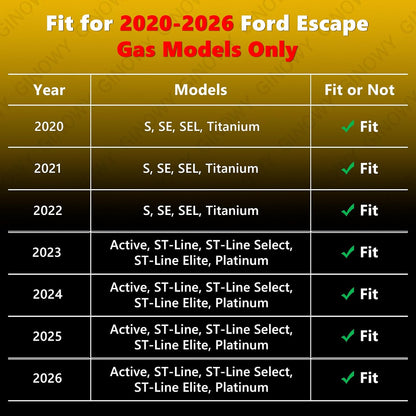 Floor Mats & Cargo Liner for 2020-2026 Ford Escape Gas Models