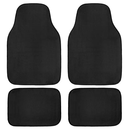 4 PCS Car Floor Mats, Anti-Slip Automotive Front & Rear Carpet Stylish Protective Mat, Waterproof Rug Floor Mats Universal Interior Accessories for Cars Trucks SUVs (Black)
