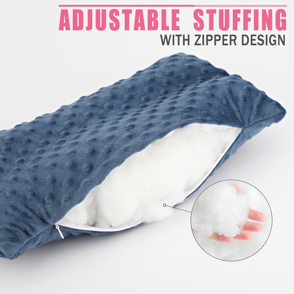 Hysterectomy Seatbelt Pillow for Post Surgery, Hysterectomy Recovery Must Have, Abdominal Pillows with Ice/Hot Pocket Tummy Tuck Cushions Seat Belt Padding Protectors, Minky Dot Denim Blue